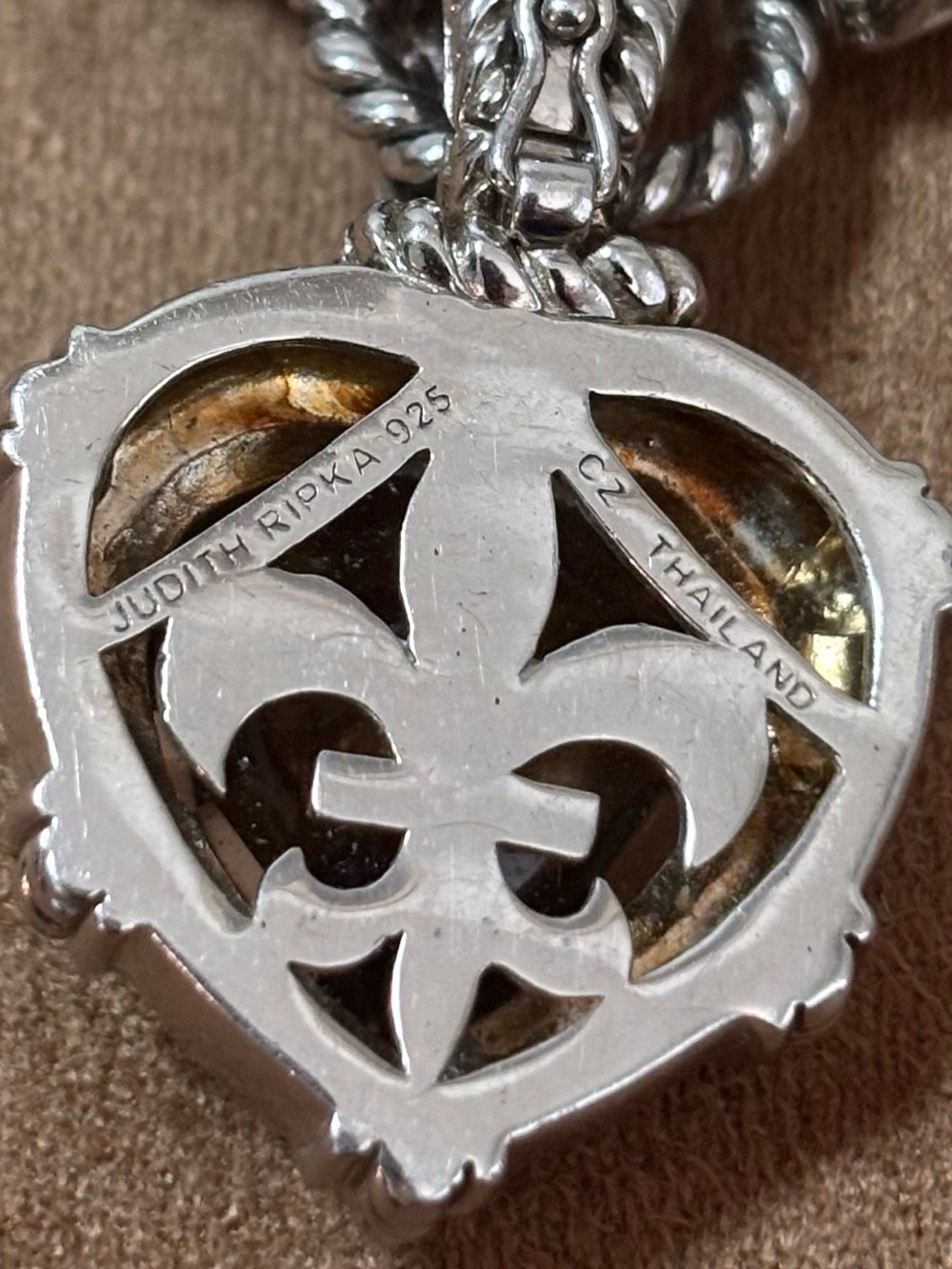 Elegant Judith Ripka Sterling Silver Necklace with Smoky Quartz Heart Pendant - Picture 5 of 13